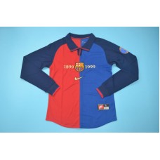 Barcelona 99/00 Home Red&Blue Long Sleeve Soccer Jersey